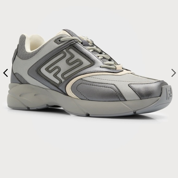 Fendi Gray and Cream Men's Sneakers - Picture 1 of 9